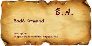 Bodó Armand névjegykártya
